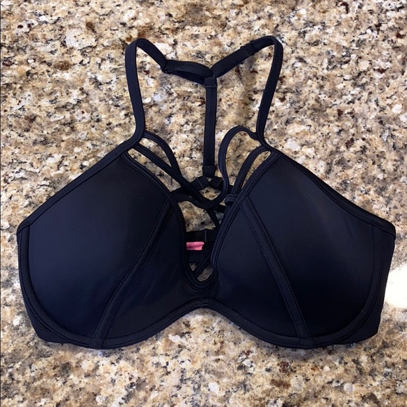 PINK Strappy Front T-Back Bikini Top - Picture 3 of 7